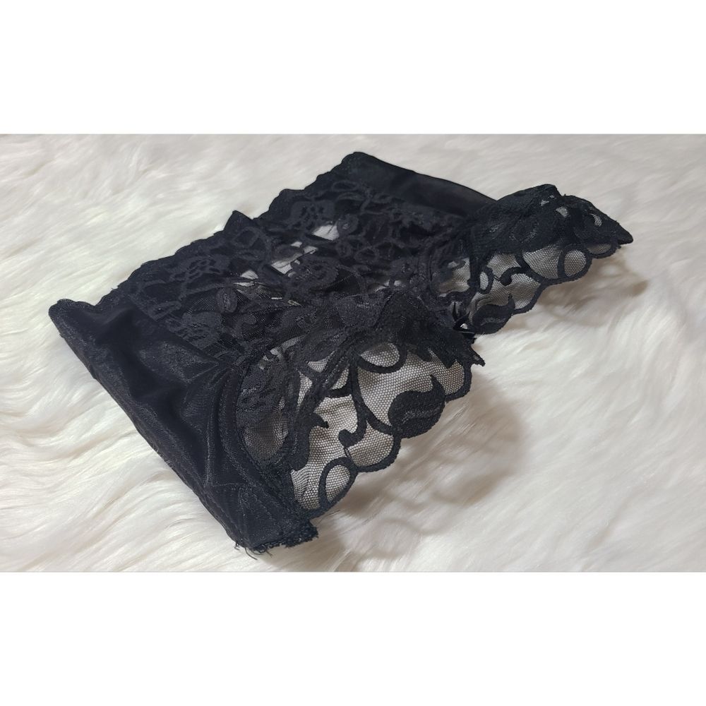 🔴SOLD🔴Vintage Victoria's Secret Gold Label Black Lace Bustier, 34C - Picture 6 of 14